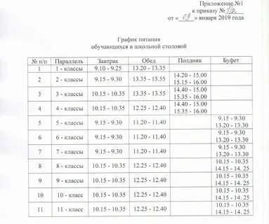 График 5 2 в столовую