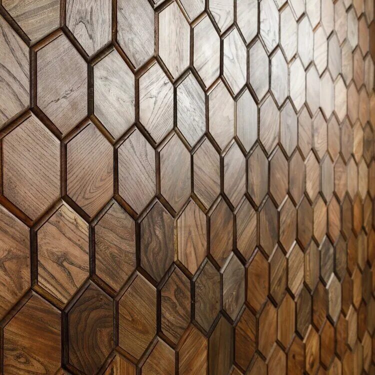 Деревянные стеновые панели 3d Hexagon. Плитка карагач деревянная. Деревянная плитка для стен. Декоративная панель.
