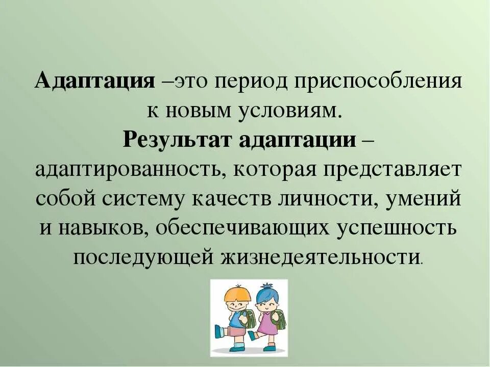 Адаптация является результатом