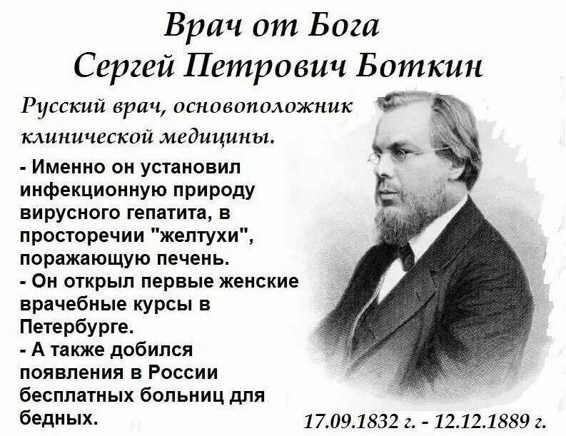 Боткин достижения в медицине. Боткин достижения кратко.