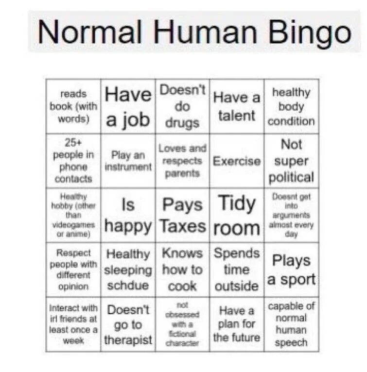 How normal is i. Human bingo. бинго альфа и омега. &quot;human bingo&quot; на русском. normal human bingo.