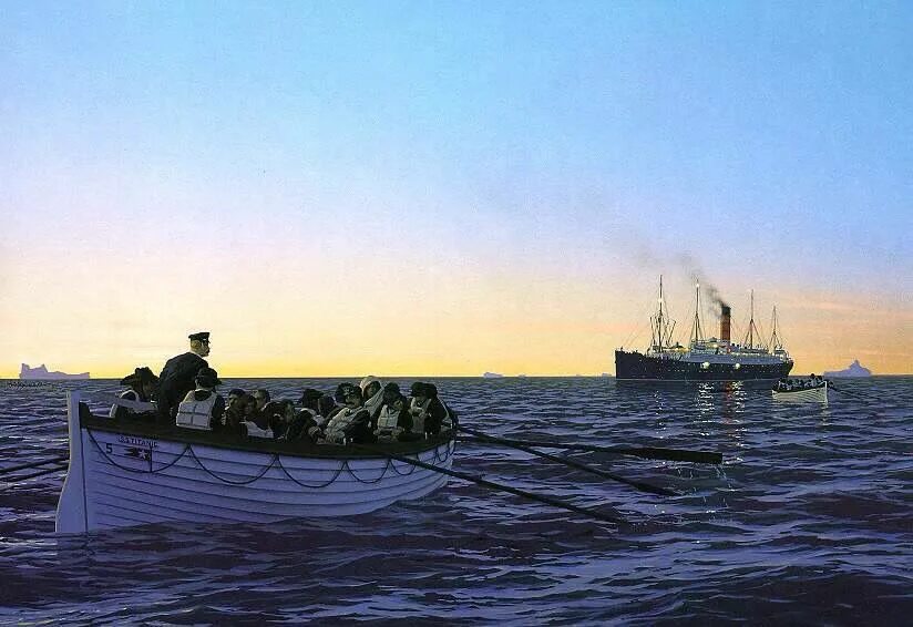 Кен Маршалл Титаник. Карпатия тонет. RMS Carpathia Titanic. Кен Маршалл художник Титаник. The boat story