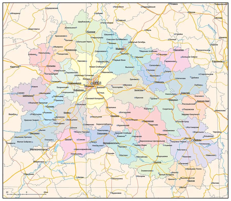 Орел Орловская область на карте России. Орловская область на карте России. Орловская область карта регионов. Карта Орловской области с районами.