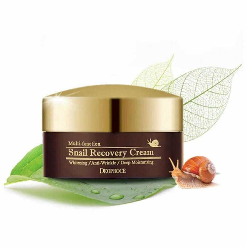 Муцин улитки 100. Крем Deoproce Snail Recovery Cream. Deoproce Snail Recovery Cream восстанавливающий крем для лица с муцином улитки. Крем восстанавливающий Deoproce муцином улитки 100гр. Крем с муцином улитки Multi-function Snail Recovery Cream 100 мл..