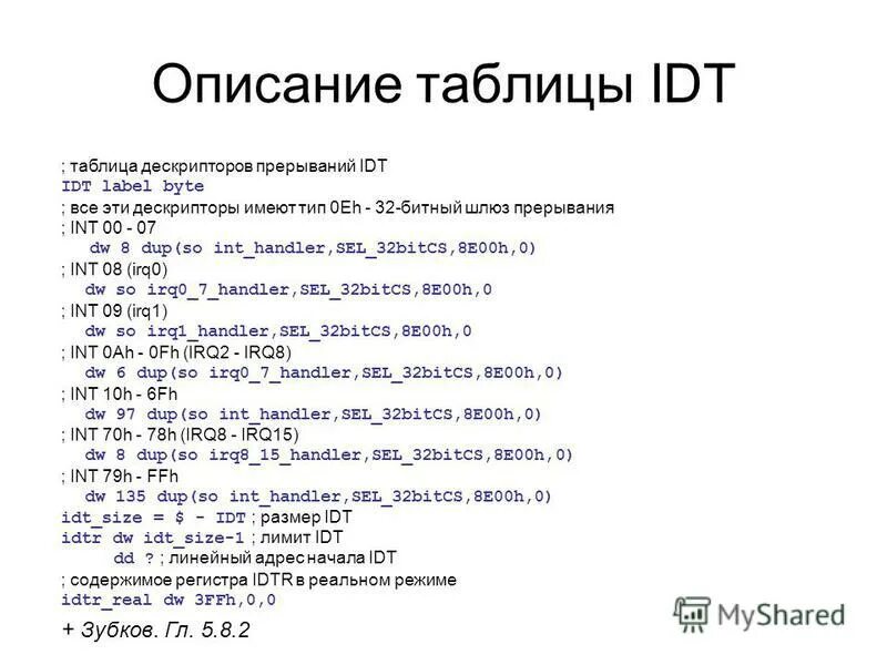 Int handler