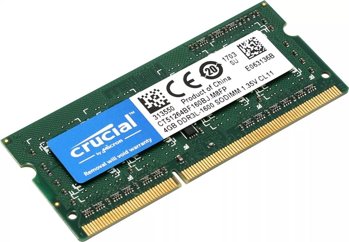 Оперативная память для ноутбука 2. Crucial 4gb ddr3-1600 SODIMM 1x4 ГБ (ct51264bf160b). Оперативная память crucial ddr3l 4gb 1600. Оперативная память crucial 4 ГБ ddr3. Crucial 8gb ddr3-1600 DIMM.