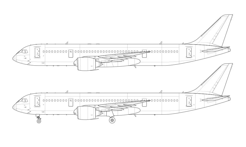 Рисунки самолета схема. SSJ 100 самолет чертежи. Сухой Суперджет 100 чертежи. Сухой Суперджет 100 габариты. МС-21 чертеж.