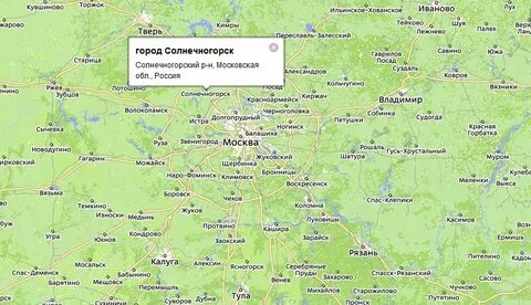 Тверь солнечногорск расстояние