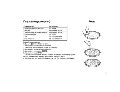 Тесто для пиццы в хлебопечке