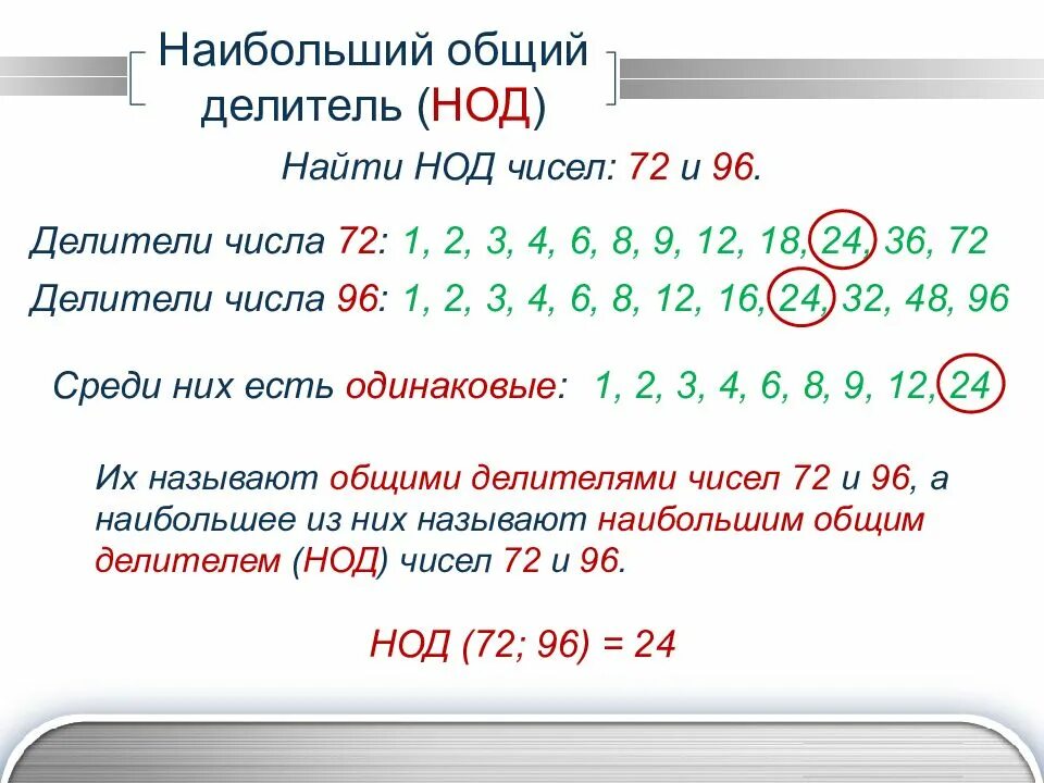 Наибольший общий красная. Делитель чисел делитель чисел 72. Наибольший общий делитель. Наибольший общий делитель чисел. НОД наибольший общий делитель.