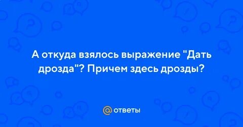 Дам дрозда выражение