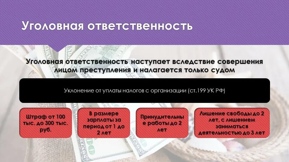 Налоговые нарушения статья. Ответственность за уклонение от налогов. Виды ответственности за уклонение от уплаты налогов. Юридическая ответственность за неуплату налогов. Виды наказаний за неуплату налогов.