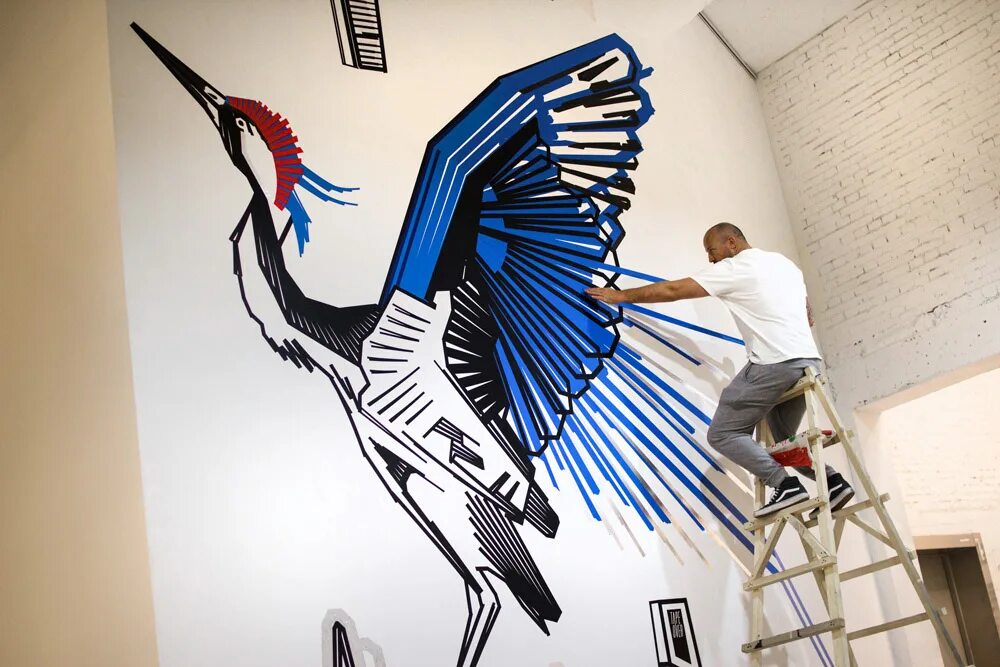 Duct Tape Art. Необычные увлечения лента Art. Необычные увлечения скотч Art. Необычные увлечения Tape Art здания