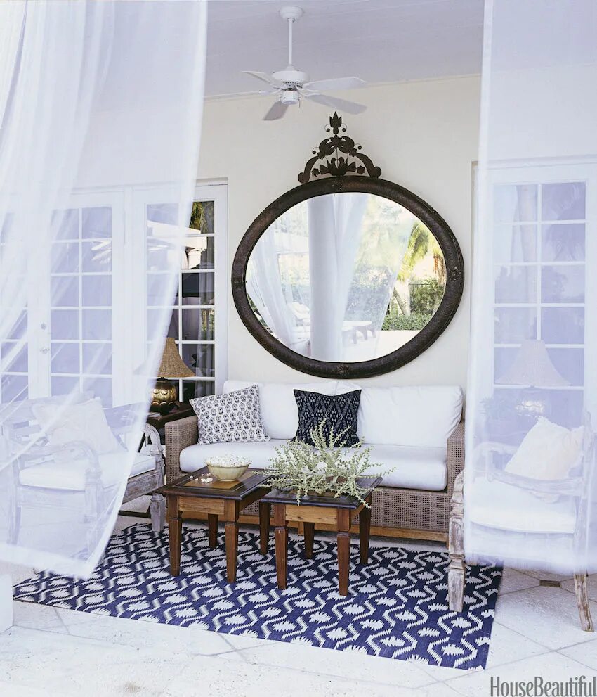 A table with a mirror