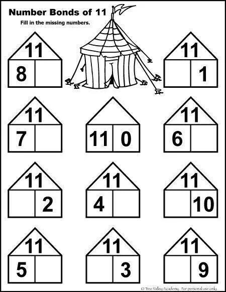 Состав числа 11 распечатать. Состав числа 11 распечатать. Состав числа до 10. Состав числа. Числовые домики состав числа 20.