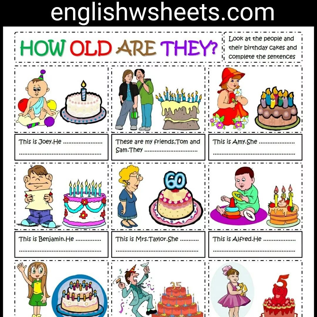How old are you задания. How old are you задания для детей. How old are they. How old are Worksheet. Birthday activities