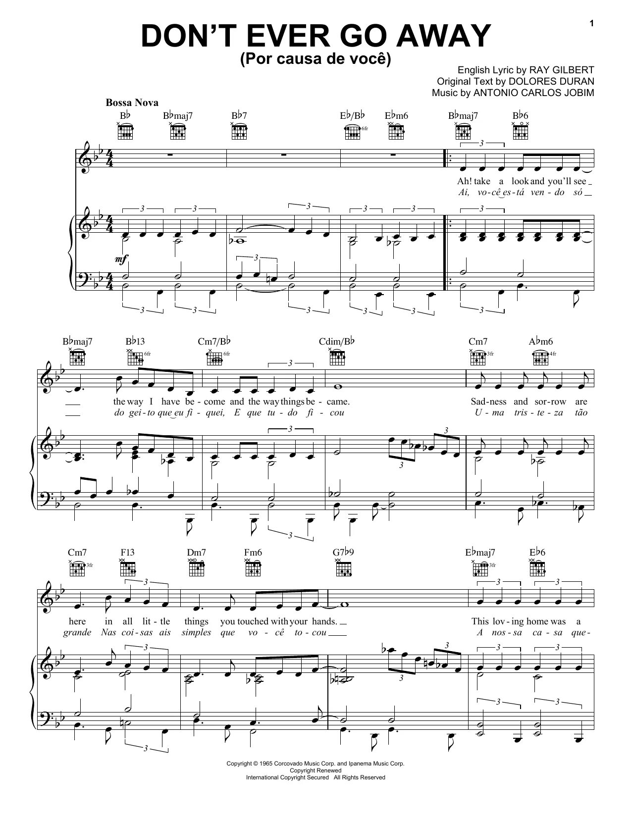 What ever you go. Voce jobim. if you go away ноты для гитары. bossa nova jobim sheet music. текст песни never go away.