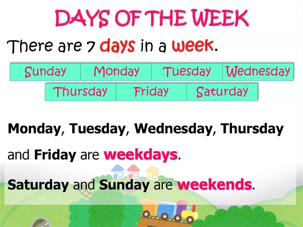 Days of the week презентация. Day. Days of THEWEAK. Seven Days a week. Many day текст