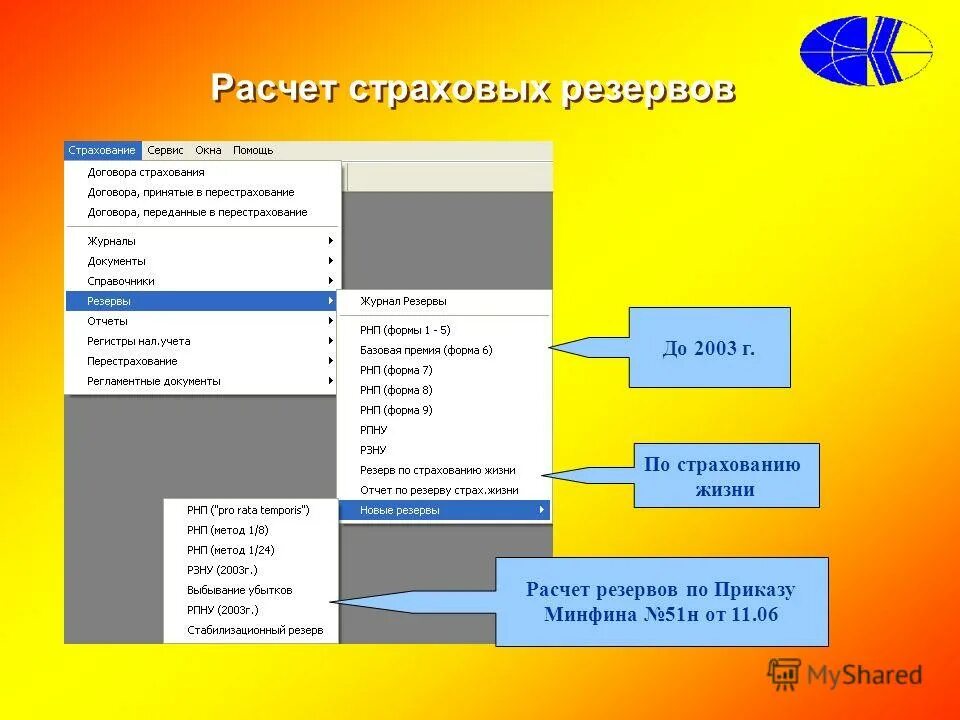 Расчет страхового резерва