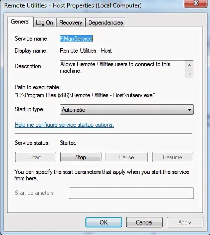 Error service disabled