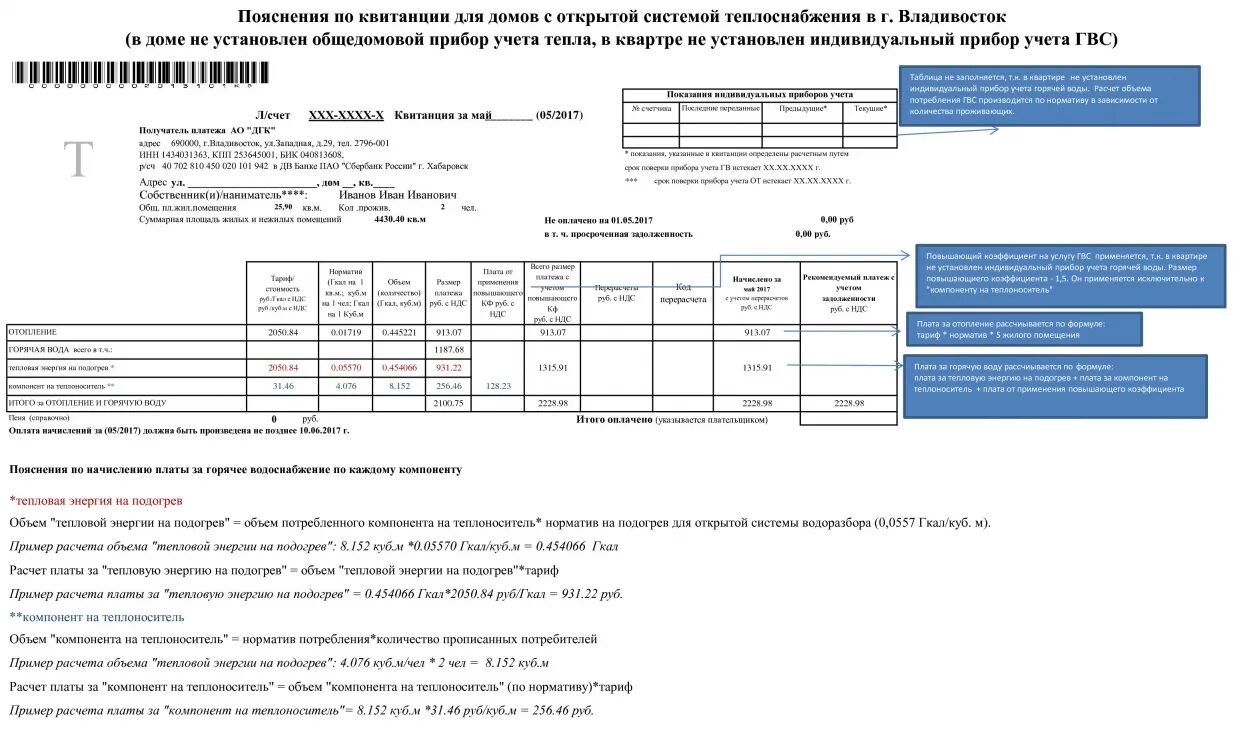 Гкал в квитанции