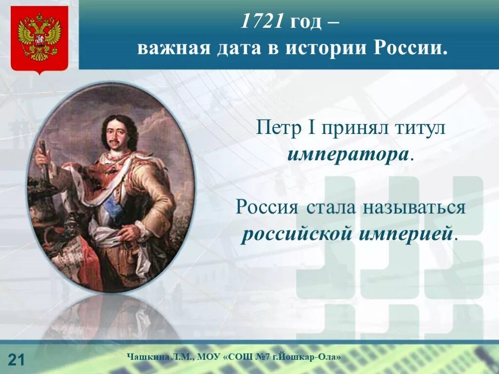 1721 Год Империя России. 4 россия стала империей в