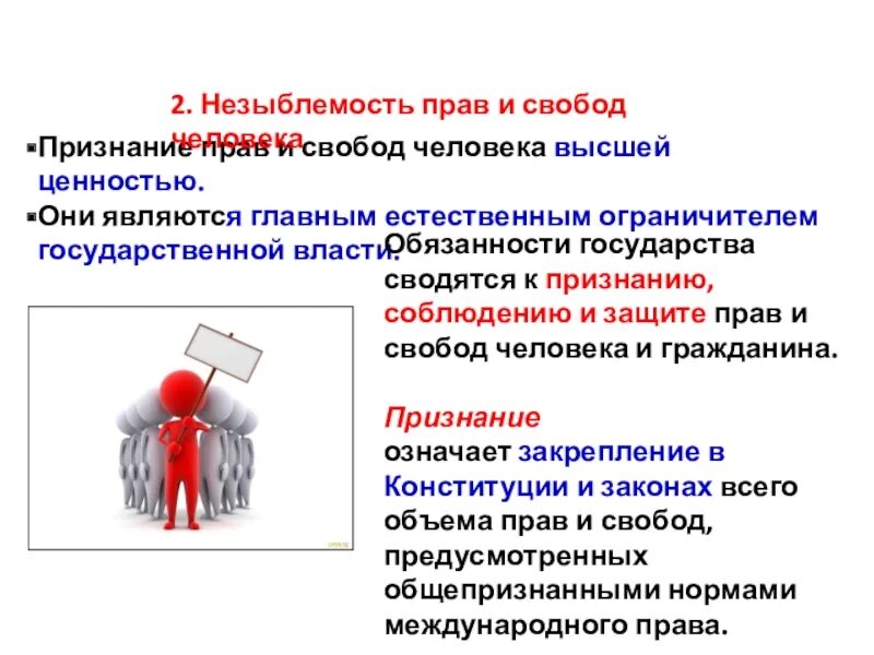 Незыблемость прав и свобод человека это. Признание прав и свобод человека. Незыбленность попв и саобод челоав. Незыблемость прав человека примеры.