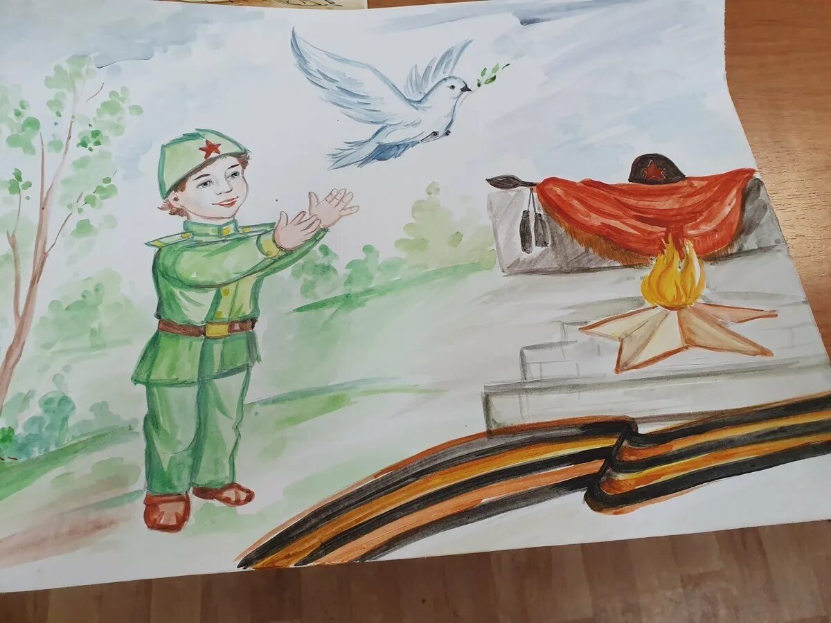 Рисунок на тему день Победы. Детские рисунки на тему день Победы.