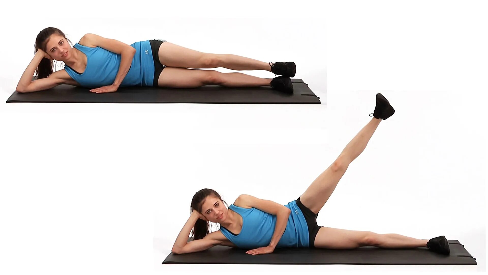 Отведение бедра упражнение. Упражнения лежа на боку. Подъем ноги лежа на боку. Отведение ноги лежа на боку.