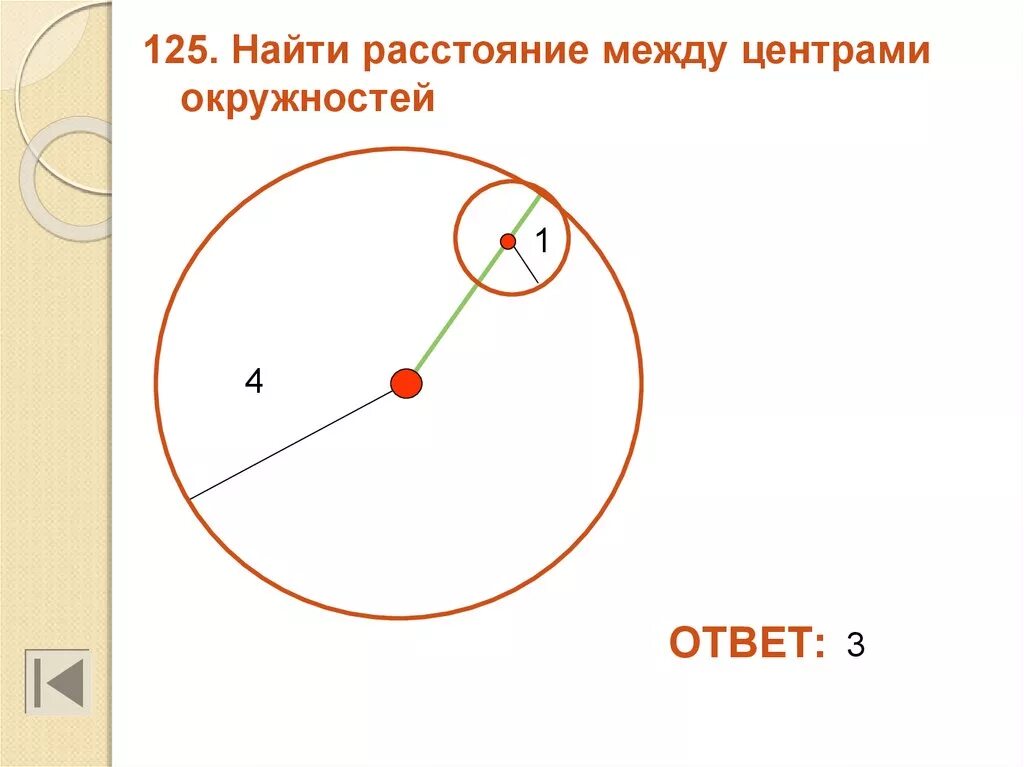 Вычислите расстояние между центрами