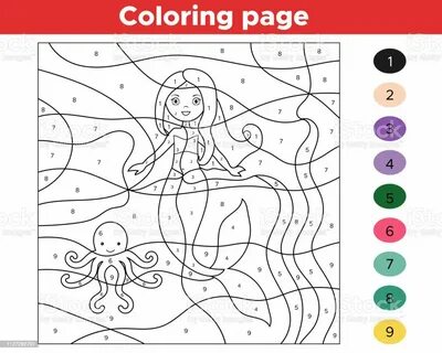 Color By Number Octopus Stock Illustration Download Image Now Istock Porn s...