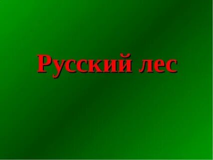 Проект русский лес