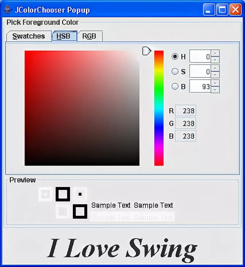 Цвет RGB В java. Java Swing JCOLORCHOOSER. Java Swing палитра. Цвета джава.