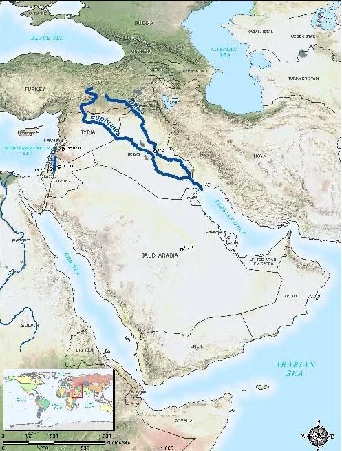 В какой стране находятся евфрат. Река Евфрат на карте. Реки тигр и Евфрат на карте.