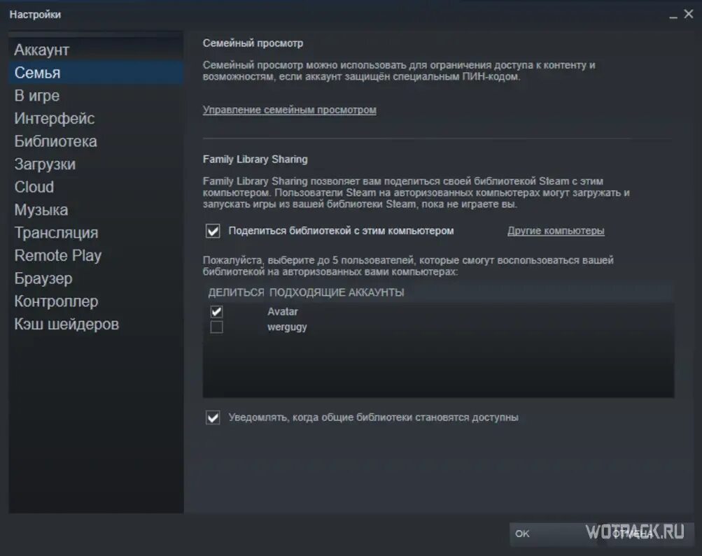 Как сделать семейную библиотеку в steam. Как отключить Family sharing в Steam. Как отключить семейный просмотр в Steam. Семейный доступ. Как настроить семейный просмотр стим.