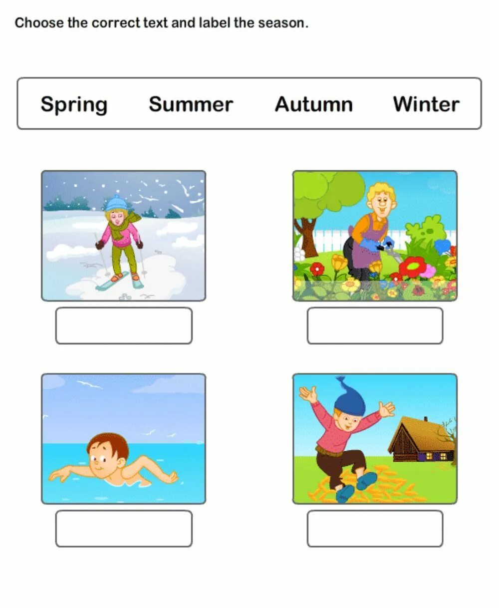 There are four seasons. Seasons задания для детей. Seasons для дошкольников задания. Seasons тема по английскому для детей. Времена года на английском упражнения.