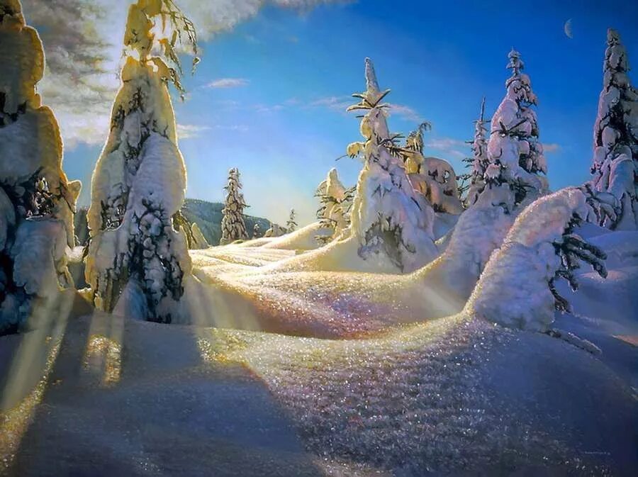 Зимой будет мир. Зимний пейзаж фэнтези. Сообщение о зиме. Путешествие зимой. Зимой будет мир.