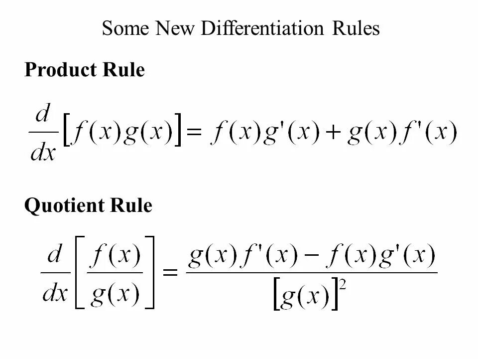 Product rule. Product Rule derivative. Product Rule of differentiation. Quotient Rule derivative. Quotient Rule differentiation.