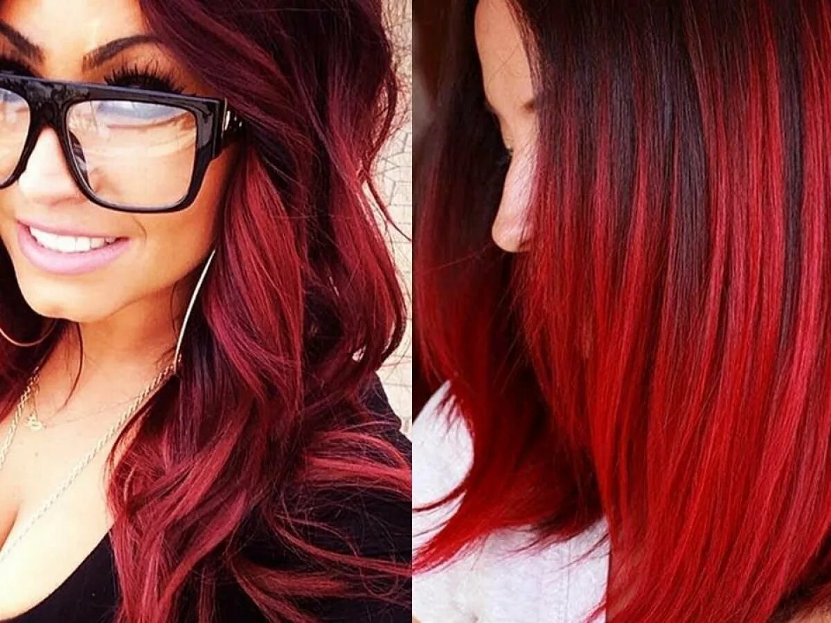 Красное омбре. Красные волосы окрашивание. Волосы с красными прядями. Омбре с красным цветом волос.