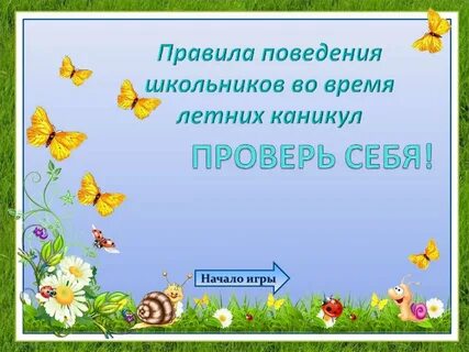 Правила поведения на каникулах презентация