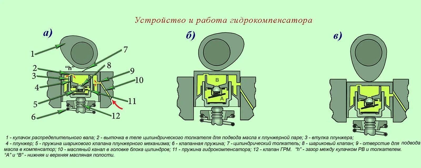 Почему открываются клапана. Гидрокомпенсатор ВАЗ 2112 16 клапанов схема. Схема гидрокомпенсатора ВАЗ 2112. Чертеж гидрокомпенсатора 406 двигателя. Устройство гидрокомпенсатора ЗМЗ 406.