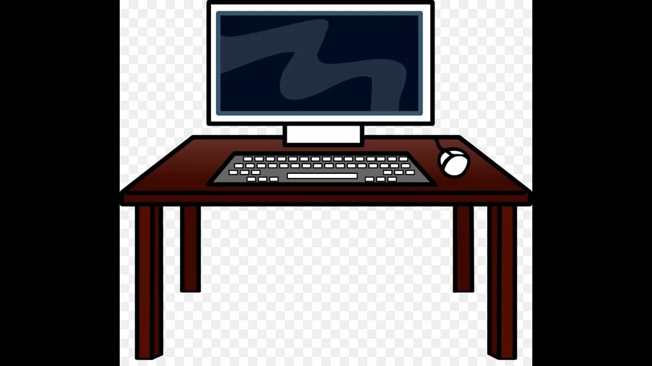 The computer is the desk. The computer is the desk