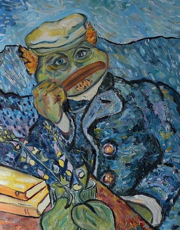Ван Гог доктор Гаше. Портрет доктора Гаше. Доктор Гаше картина. Лягушка Пепе Ван Гог. Портрет пепе