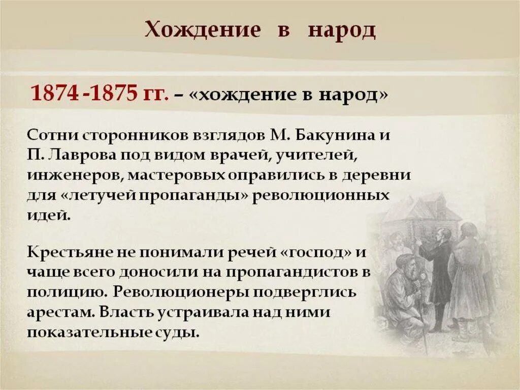 Когда была организована россия. 1874 -1875 Гг. – «хождение в народ». Хождение в народ 1874 участники. Хождение в народ 1874 кратко. Хождение в народ 1873-1875 гг.