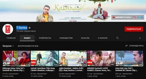 Больше всего подписчиков на youtube