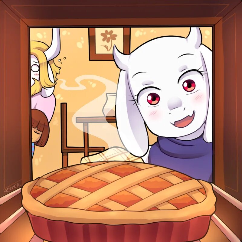 Ирисковый пирог из undertale. Кухня ториэль undertale. андертейл ториэль с пирогом. кухня ториэль из undertale. ирисково-коричный пирог ториэль.
