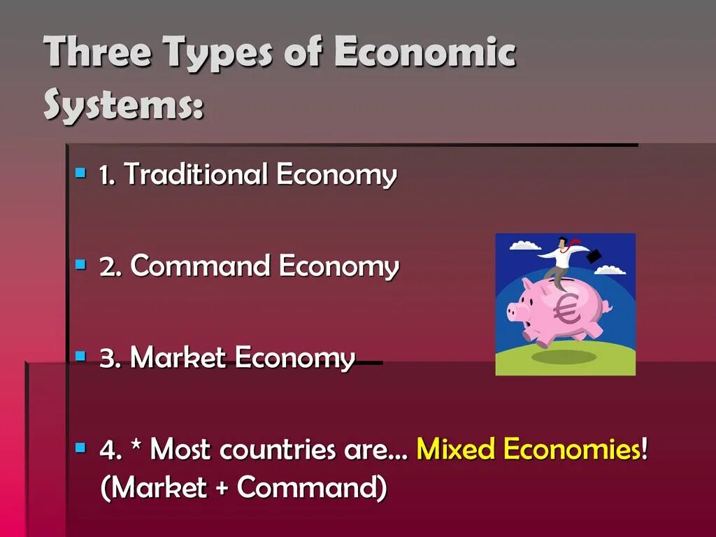 Economy system. Types of economic Systems. The Types of Economics. The economic System. Market economy and economic System.