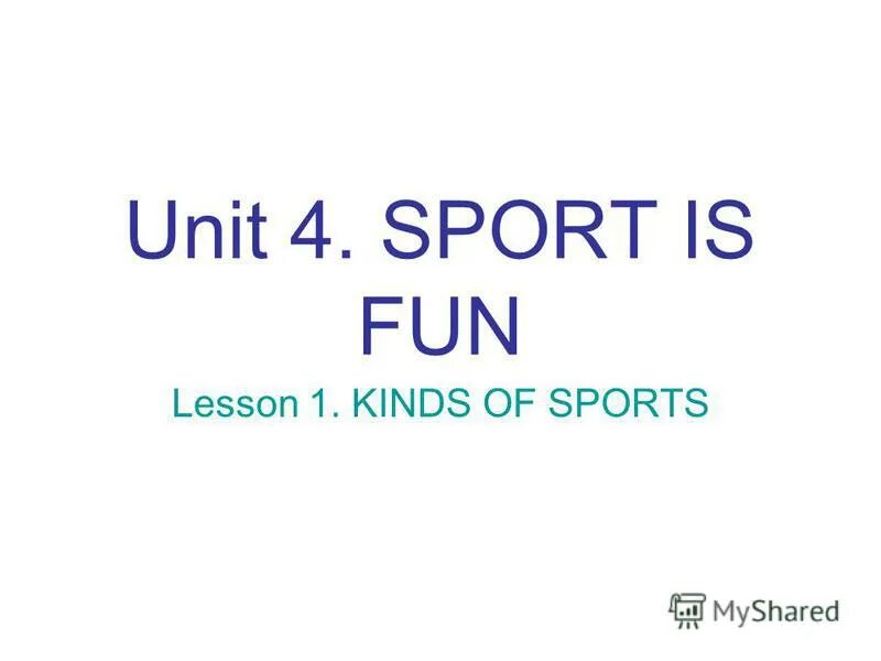 Sport helps us to be healthy.. Unit sport