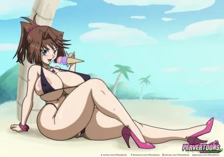 riffsandskulls, tea gardner, yu-gi-oh!, watermark, anzu mazaki, areola, are...
