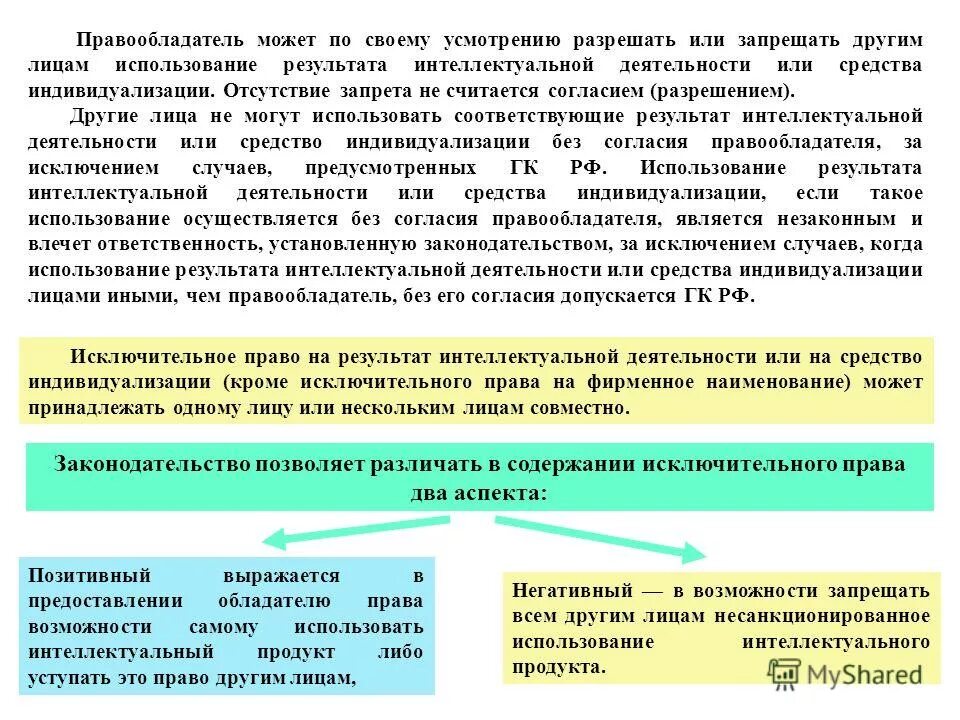 Правовая охрана результатов интеллектуальной деятельности